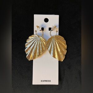 50% Off Express Shimmering Gold Leaf Earrings